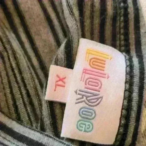 Lularoe Gray/Black Striped Debbie Knit Dress - Picture 3 of 4